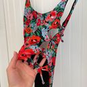 ZARA Floral Scoop Back Lace-up High Leg One-piece Swimsuit Photo 2