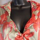 New York & Co. olive green and red silky blouse Photo 1