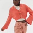 Urban Outfitters BDG Orange Cropped Button Front Flare Sleeve Cardigan Photo 0