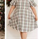 Krass&co Ivy City  Molly Plaid Flare Dress 1X Puff Sleeves Knee Length Plus Size Photo 10