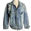 Celebrity Pink  Denim Boyfriend Trucker Jacket M Med Wash Distressed Pockets Photo 0