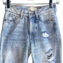 LOGG L.O.G.G. Women's Light Wash Mid Rise Heavily Distressed Jeans Button Fly Size 2 Photo 2