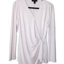 St. John  Surplice Faux Wrap Cream Blouse Size 8 Photo 0