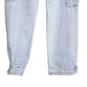 Mango Light Blue Wash Y2K High Rise Wide Leg Multi-Pocket Cargo Denim Jeans Photo 5