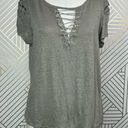 Generation Love  Linen Hugo Lace-Up T-Shirt Olive Green Size US Large Photo 0