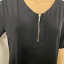 indigo. Always Black Zipper Front Criss Cross 1/2 Sleeve Blouse Size XL Photo 3