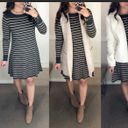 Loft Striped Swing Sweater Dress Photo 2