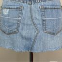 Urban Behavior Vintage Distressed Frayed-Hem Blue Denim Mini Skirt Photo 7