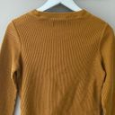 Madewell Ribbed Long Sleeve Front Knot Top Small Photo 3