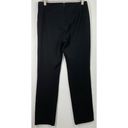 DKNY  Black Mixed Media Leather Straight Leg Pants 6 Photo 3