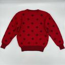 Black Diamond Vintage Sweater Women's Red  Pattern Funky Retro Petite Medium‎ Photo 1