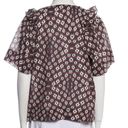 Poof SEA New York Geometric Print  Sleeve V-neck Blouse Photo 1