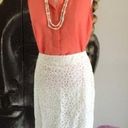 Talbots  Skirt 8P Eyelet Lace Pencil White Spring Summer Vacation Party Brunch Photo 0