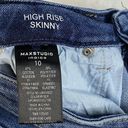 Max Studio  Womens Jeans Sz 10 Blue Indigo Dark Wash High Rise Skinny Photo 9