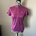 Pearl Izumi  Women Cycling Jersey Short Sleeved Zip Up Purple Striped Medium Photo 2