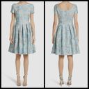 St. John 💕💕 Jacquard Floral Embossed  Cap Sleeve Pleated Cocktail Dress 8 NWOT Photo 1