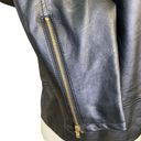 J.Crew  Mercantile Women's Jacket Sz M Black Moto Zip Front Coat Faux Leather Photo 6