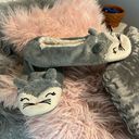 Lounge Kitty Cat Slippers Gray Plush Sequins House Shoes  Dorm Womens 8 9 Photo 4