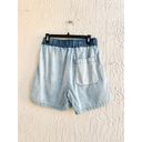 Bermuda Closed Elastic Waistband Laila  Pull On Shorts Denim Blue Women's Large Photo 5