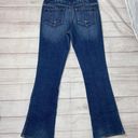 Cache cotton blend lightly distressed flare leg jeans w/embroidery blue sz 6 Photo 9