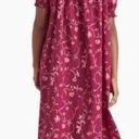 Hill House  Home The Caroline Nap Dress in Burgundy Floral Smocked Size XS Photo 1