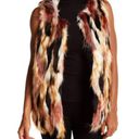 Romeo + Juliet Couture  Multi-Colored Long Faux Fur Vest Small $240 Photo 0