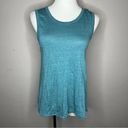 Cynthia Rowley  teal/Blue Linen Tank Top Photo 3