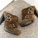 Juicy Couture  Collette Suede Slip On Wood Mules Platform Shoes Buckle Y2K Size 8 Photo 6