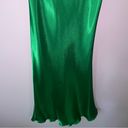 Bebe  Midi Slip Dress S Kelly Green Satin Cowl Neck Lettuce Hem Photo 2