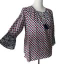 Tommy Bahama  Flare Bell Sleeve Blouse Lightweight‎ Tassel Geo Print Women Size S Photo 1