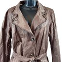 Visconf Italian Belted Short Trench Coat Brown Size 12 Photo 1