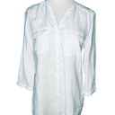 Nicole Miller  White Linen Button Down Shirt New M Photo 0