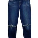 L'Agence  Rachel Ripped Crop Slim Fit Blue Slouch Cuffed Jeans Size 24 Stretch Photo 3