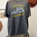 Marmot  Grey Soft Organic Cotton Oversized Raw Hem Short Sleeve Tee Photo 0