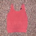 The Moon Women's & Madison  pink knitted tank top with a v back Photo 2