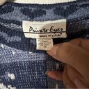 Vintage Blue Private Eyes 1X  Patchwork Granny Sweater Roses & Hearts Cottagecore Photo 5