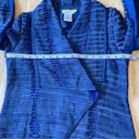 Neiman Marcus  Blue Genuine Leather Striped Jacket S Photo 2