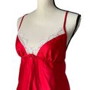 Linea Donatella NWOT Womens Red Satin Lace Camisole Top & Bottom Lingerie Set V-Neck Size Small Photo 2