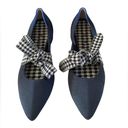 Rothy's Rothy’s charcoal blu gingham black& white bow detail pointed flats 9.5 gorgeous Photo 0