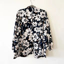 Eloquii  Women’s Size 16 Navy Floral Open Front Jacket Blazer Tie Sleeve Spring Photo 2