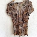 Sheer silk‎ blend tie front bohemian style beaded top size Large Photo 4