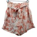 BCBGeneration  Womens Shorts Paperbag Tie-Waist Tie Die Orange Sz S NEW MSRP $79 Photo 0