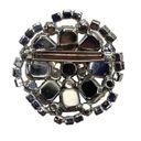 Vintage 2" Dome Silver Tone Clear Rhinestone Brooch Photo 3