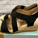 Life Stride  Velocity 2.0 Sincere Dilma Sandal Cork Wedge Black 7W (WIDE) NEW Photo 2