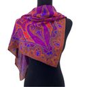 Liz Claiborne VTG  Paisley Square Neck Scarf Purple Photo 3