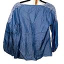 Massimo Dutti  Embroidered Chambray Peasant Top NWT Size 2 Photo 3