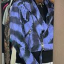 Miss Sixty Vintage  60 Tie Dye Purple Black Leather Suede Fringe Cropped Jacket Photo 8