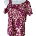 n:philanthropy  Sylvester Animal Print One Side Off Shoulder Top SZ S Purple Photo 0