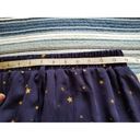 The Row  A Women Navy Blue Mini Skater Skirt w/ Gold Stars Size M Photo 7