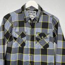 Krass&co Dixxon Flannel  Women S The Bolt Gray Black Yellow Plaid Button Up Shirt Photo 2